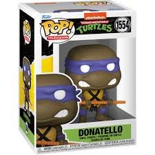 Funko TMNT 1554 Donatello with Wooden Weapons + Pop Protector: Teenage Mutant Ninja Turtles Cartoon Pop TV Vinyl Figure