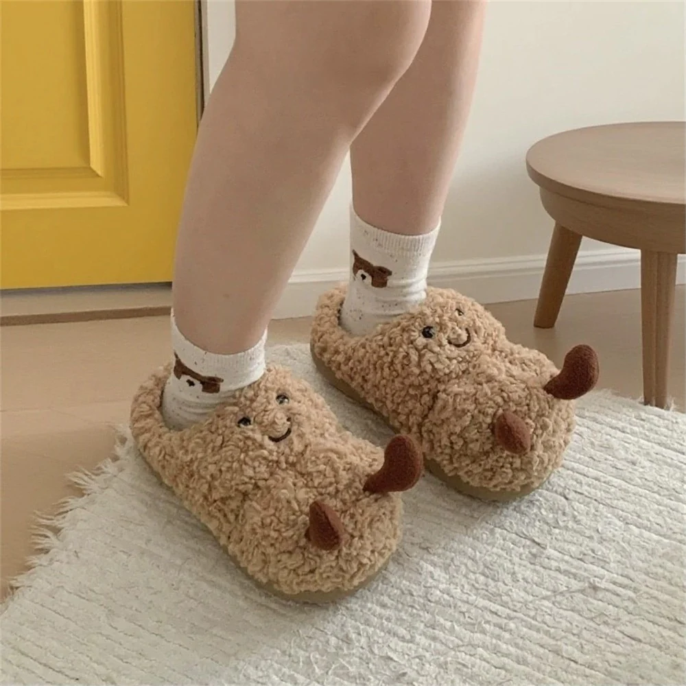 Peanut Face Plush Slippers - Image 5