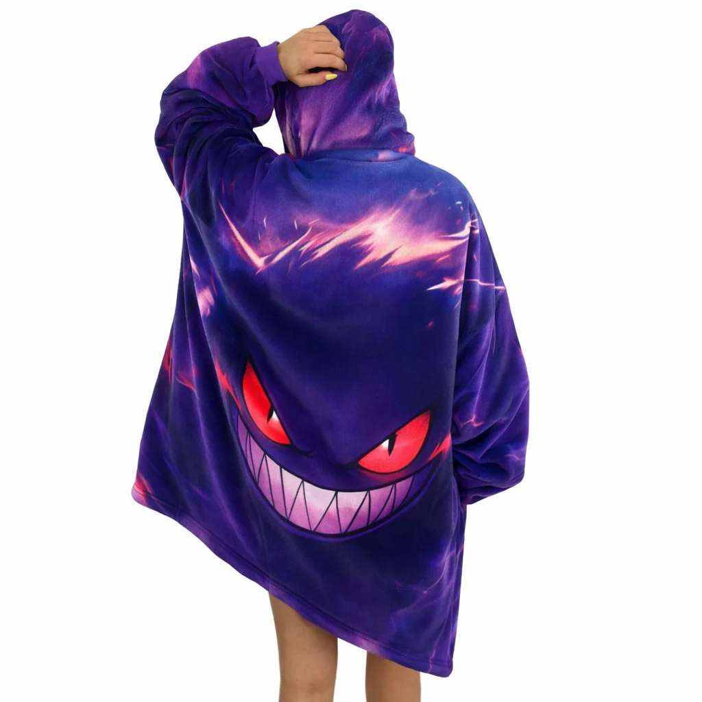 Gengar Wearable Blanket Hoodie for Kids & Adults - Image 5